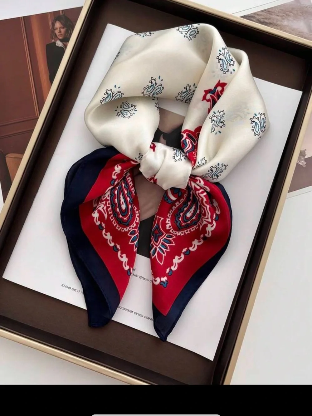 Paisley Satin Square Scarf Bandana – Choose Your Color